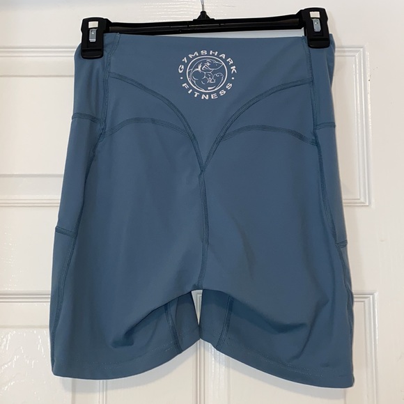 Gymshark Pants - Gymshark Stone Blue Legacy Tight Cinch Logo Shorts